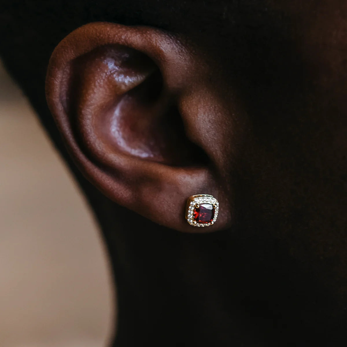 Cushion Cut Earrings in Yellow Gold