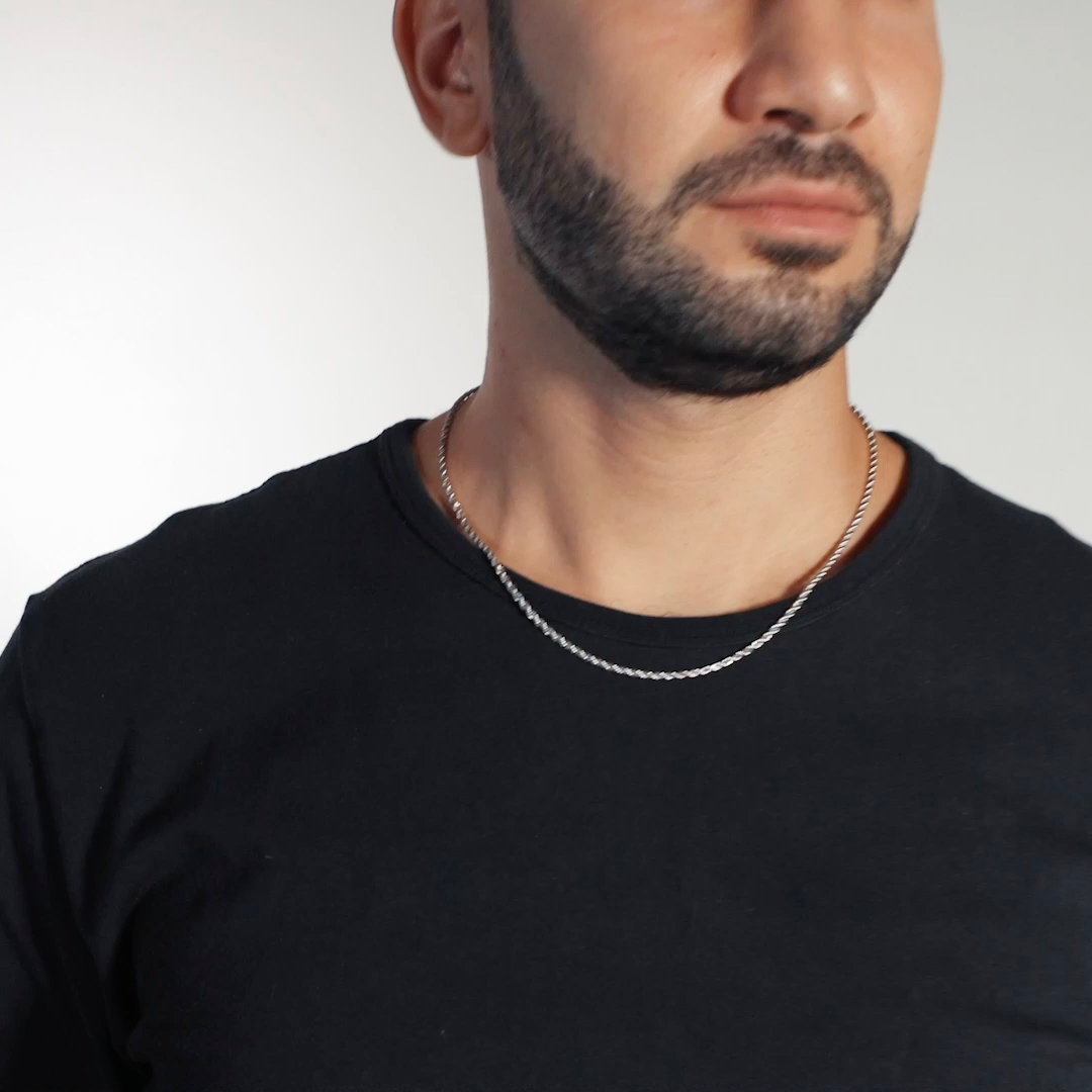 Rope Chain in White Gold - 2mm