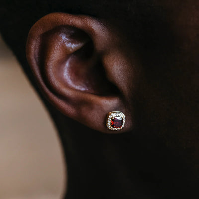 Cushion Cut Earrings in Yellow Gold
