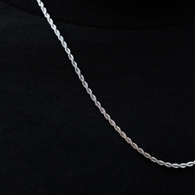 Rope Chain in White Gold - 2mm