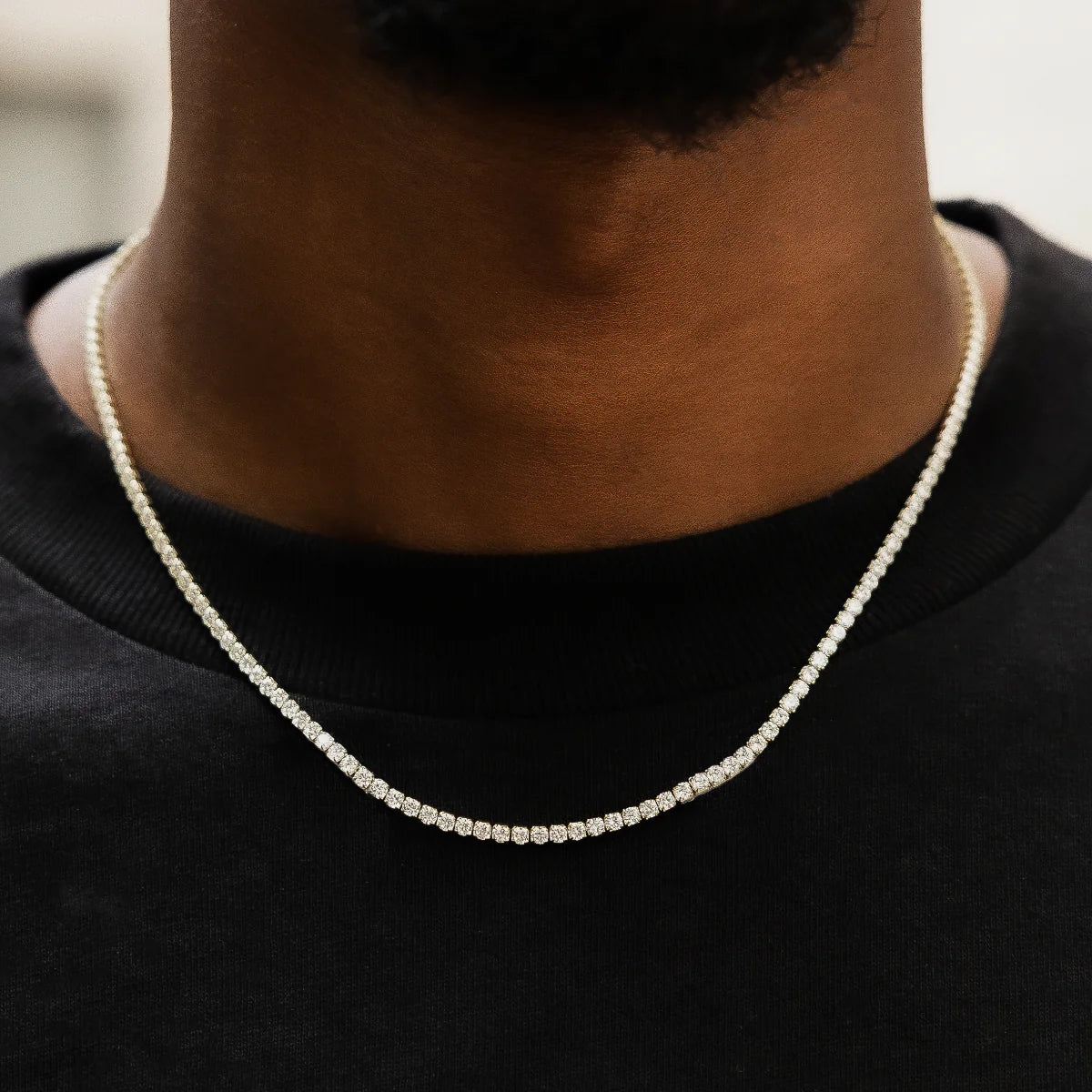 Micro Tennis Necklace in Yellow Gold
