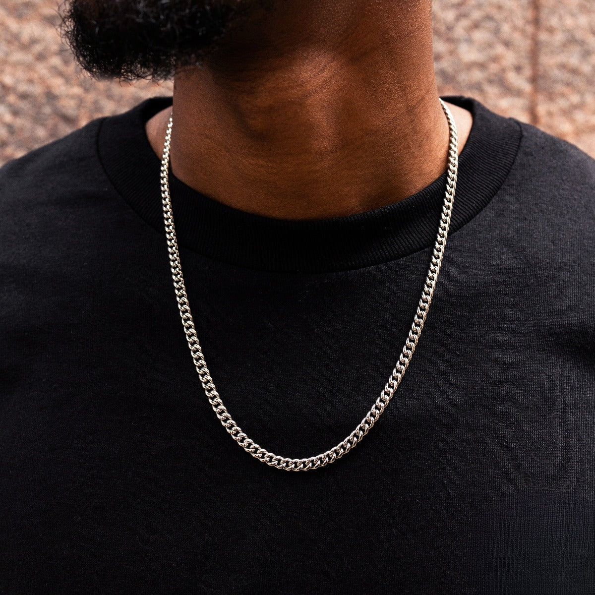 Cuban Link Chain in White Gold - 5mm