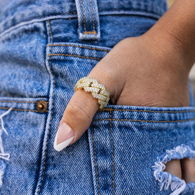 Diamond Prong Ring in White Gold Vermeil