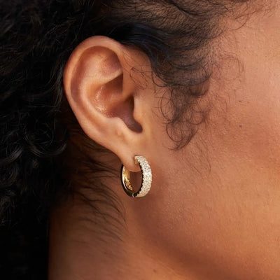 Double Row Hoop Earrings（yellow）