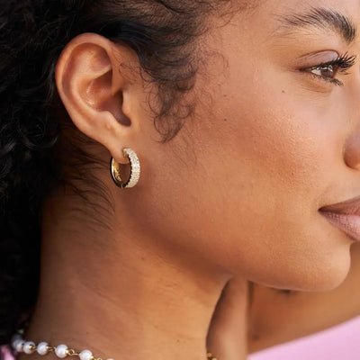 Double Row Hoop Earrings（yellow）