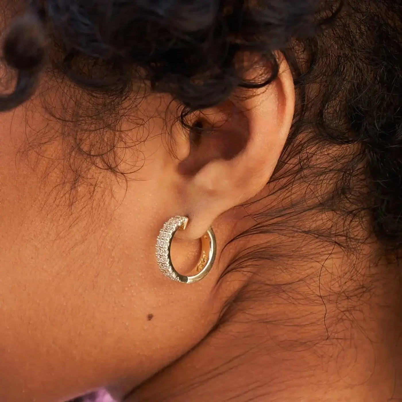 Double Row Hoop Earrings（yellow）