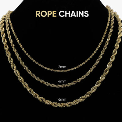 Rope Necklace in Yellow Gold - 2mm