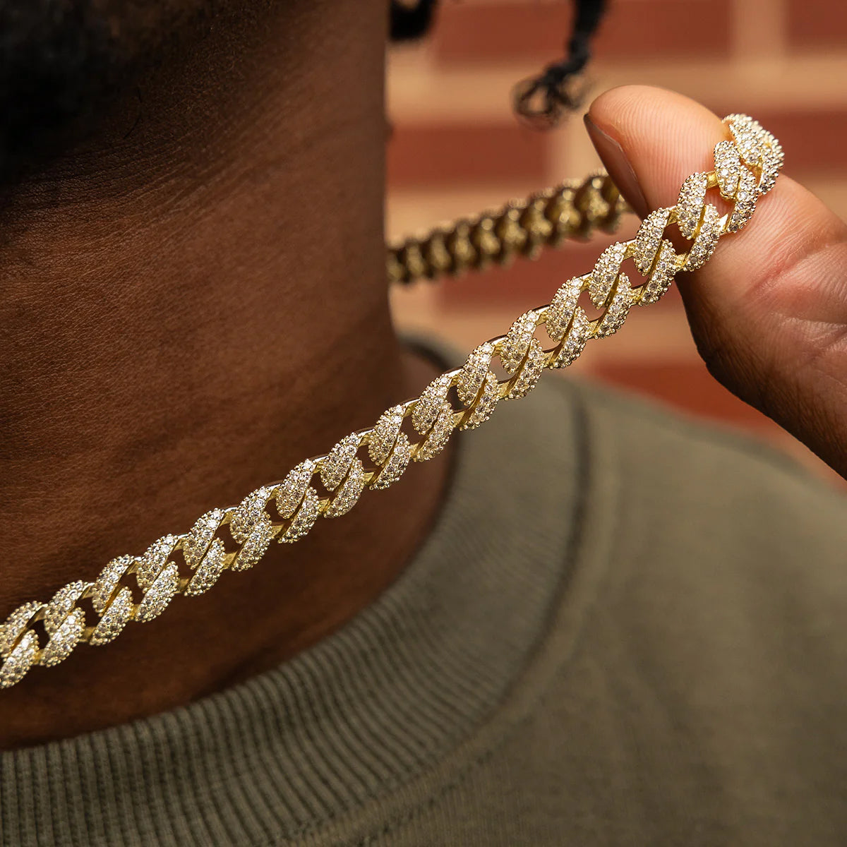 Artificial gemstone Cuban Chain in Yellow Gold