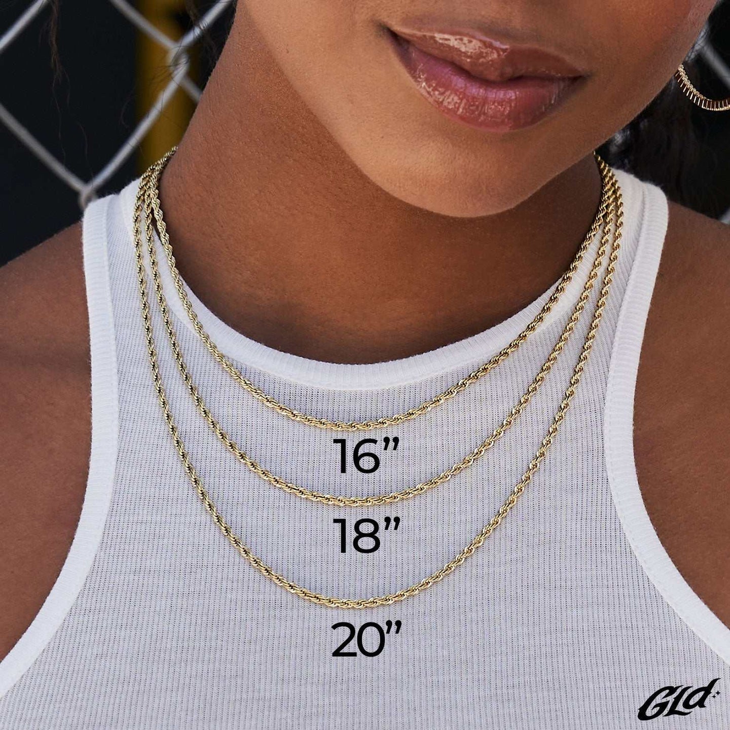 Rope Necklace in Yellow Gold - 4mm