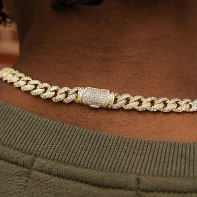 Artificial gemstone Cuban Chain in Yellow Gold