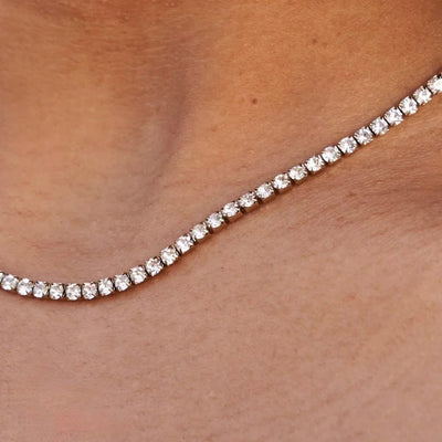 Micro Tennis Necklace in Yellow Gold