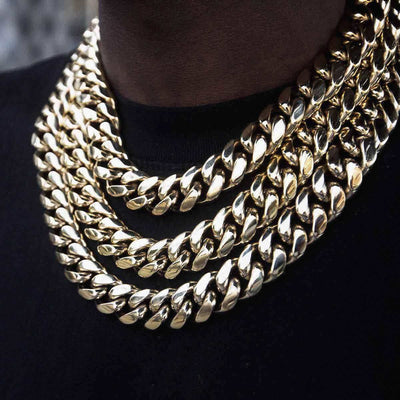 BLH Signature Cuban in Yellow Gold- 19mm
