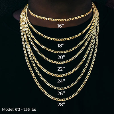 Cuban Link Chain in White Gold - 5mm