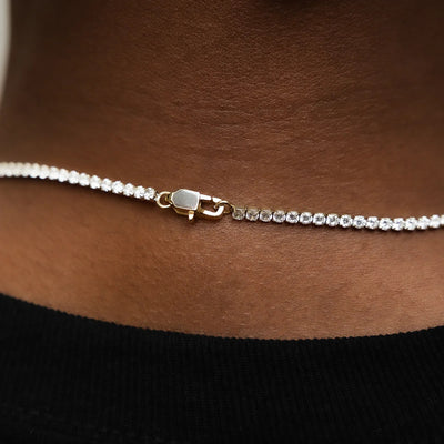 Micro Tennis Necklace in Yellow Gold