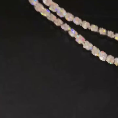 Micro Clustered Tennis Necklace in White Gold