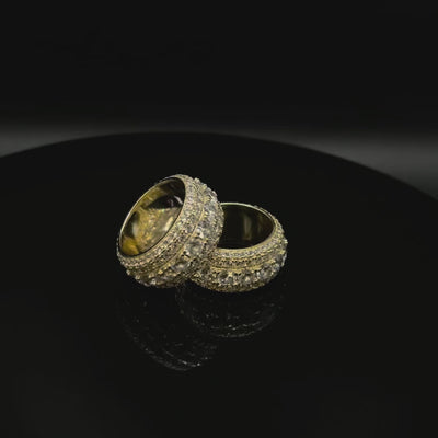 5 Layer Diamond Band Ring in Yellow Gold Vermeil