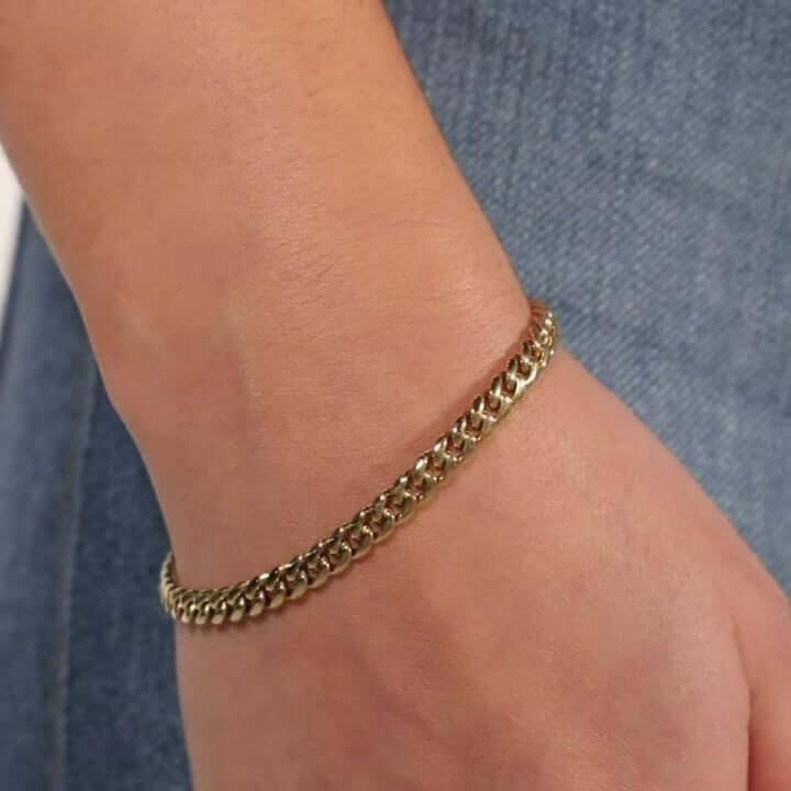 Cuban Link Bracelet in White Gold - 5mm