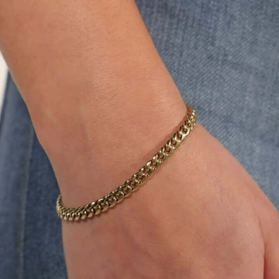 Cuban Link Bracelet in White Gold - 5mm