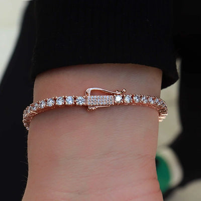 Diamond Tennis Bracelet in Rose Gold - 3mm