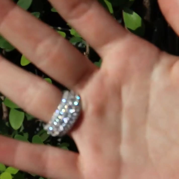 5 Layer Diamond Band Ring in White Gold Vermeil