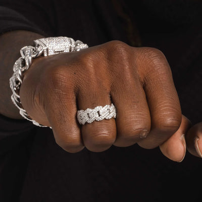 Diamond Prong Ring in White Gold Vermeil